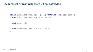 8C R A F T E D B Y C O N C E N T R A
Environment or read-only state – ApplicativeAsk
 