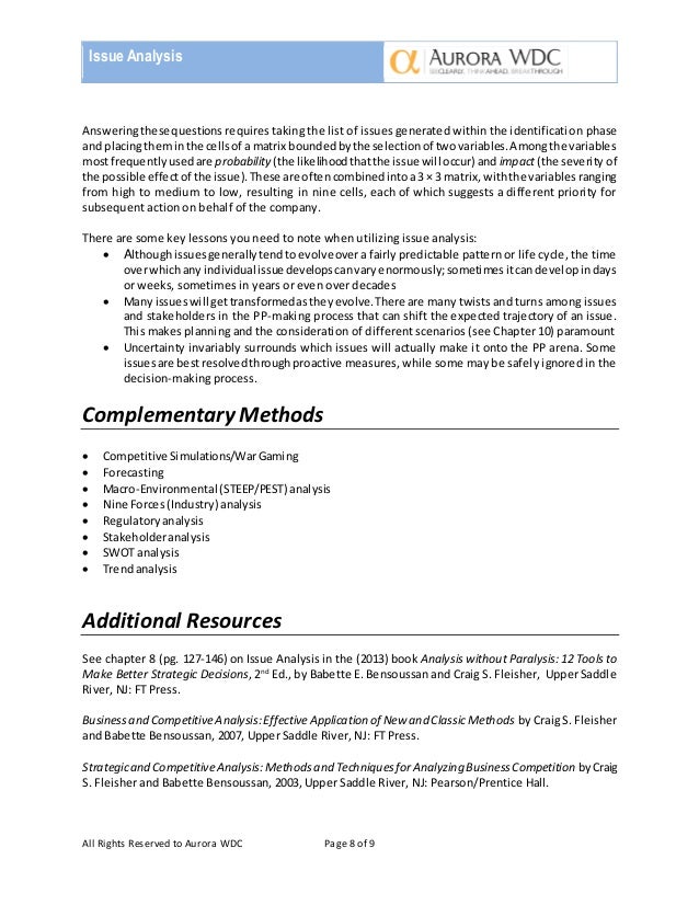 Issue analysis topics picture