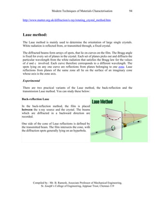 Lawhe Method Example Modern Techniques of Materials Characterisation | DOC