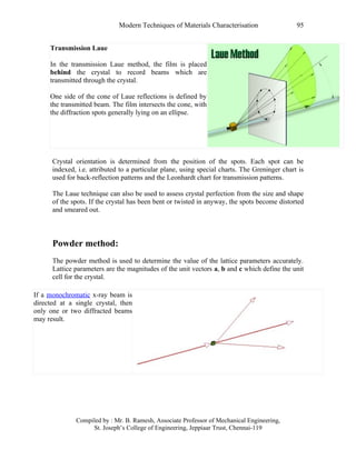 Lawhe Method Example Modern Techniques of Materials Characterisation | DOC