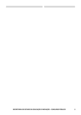SECRETARIA DE ESTADO DA EDUCAÇÃO E INOVAÇÃO – CONCURSO PÚBLICO 2
 