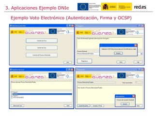 Ejemplo Voto Electrónico (Autenticación, Firma y OCSP)
3. Aplicaciones Ejemplo DNIe
 
