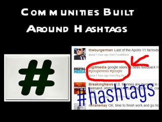 C om m unities Built
 Around H ashtags
 