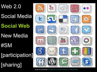 Web 2.0
Social Media
Social Web
New Media
#SM
[participation]
[sharing]
                  Im age c/ L uke M ahan http:/ www.flickr.com /
                           o                   /                photos/krem ovich/4471 4731 09/
 