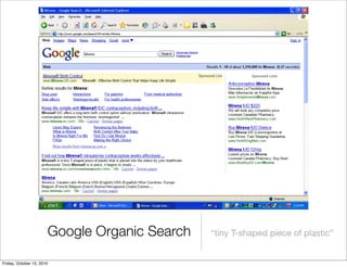 Google Organic Search “tiny T-shaped piece of plastic”
Friday, October 15, 2010
 