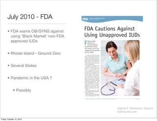 1 / FDA Consumer Health Infor mat ion / U. S. Food and Dr ug Adminis t r at ion JULY 2010
Consumer Health Information
www....