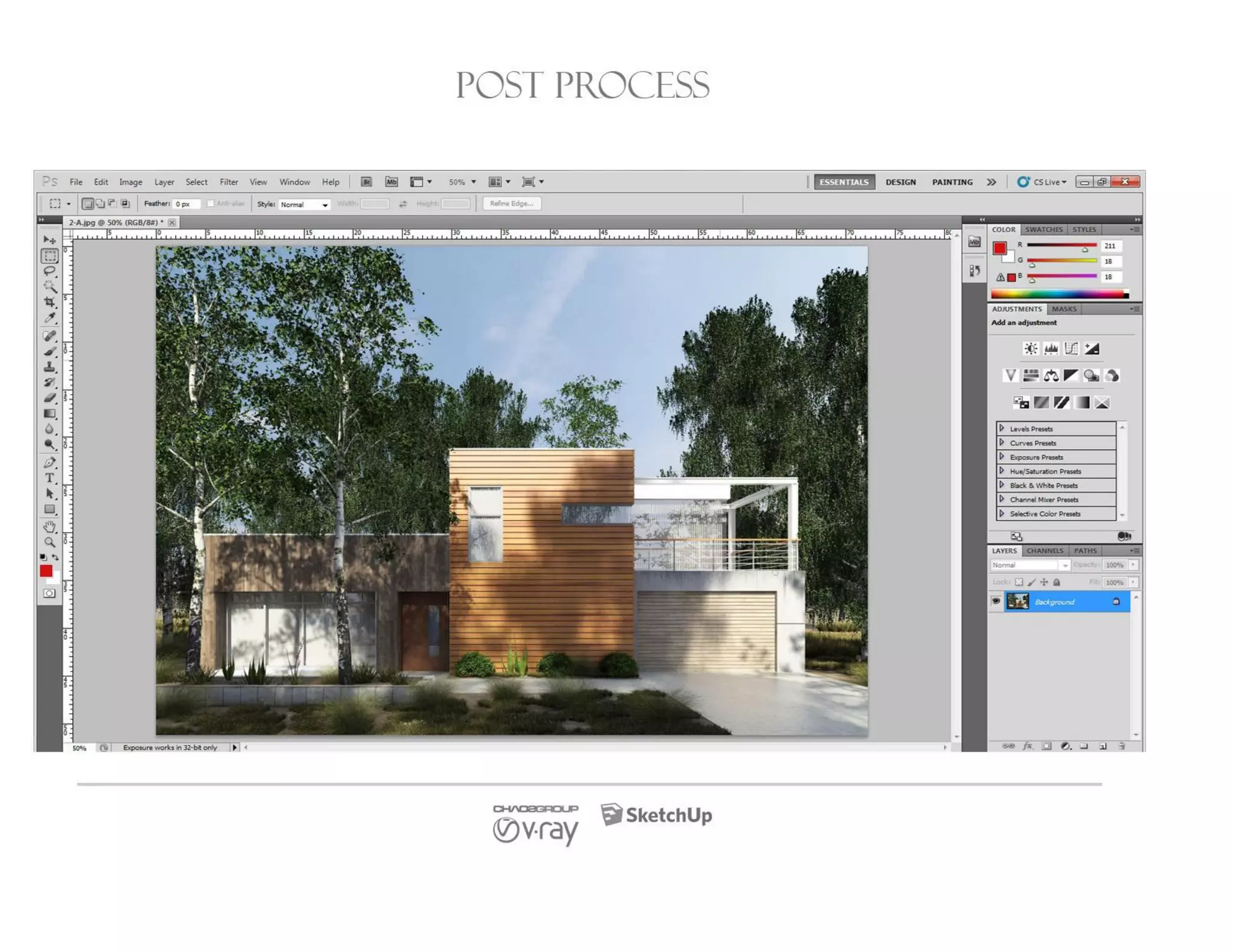 SKETCHUP TEXTURE.COM Mtm tutorial forest house by empoy medina