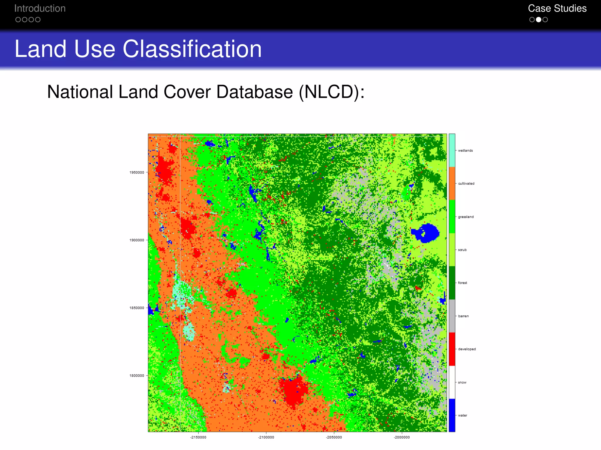 Introduction Case Studies
Land Use Classiﬁcation
National Land Cover Database (NLCD):
 
