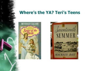 Where’s the YA? Teri’s Teens
 