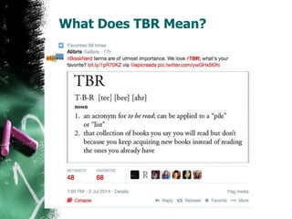 What Does TBR Mean?
 