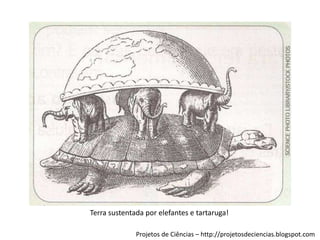 Terra sustentada por elefantes e tartaruga!
Projetos de Ciências – http://projetosdeciencias.blogspot.com

 
