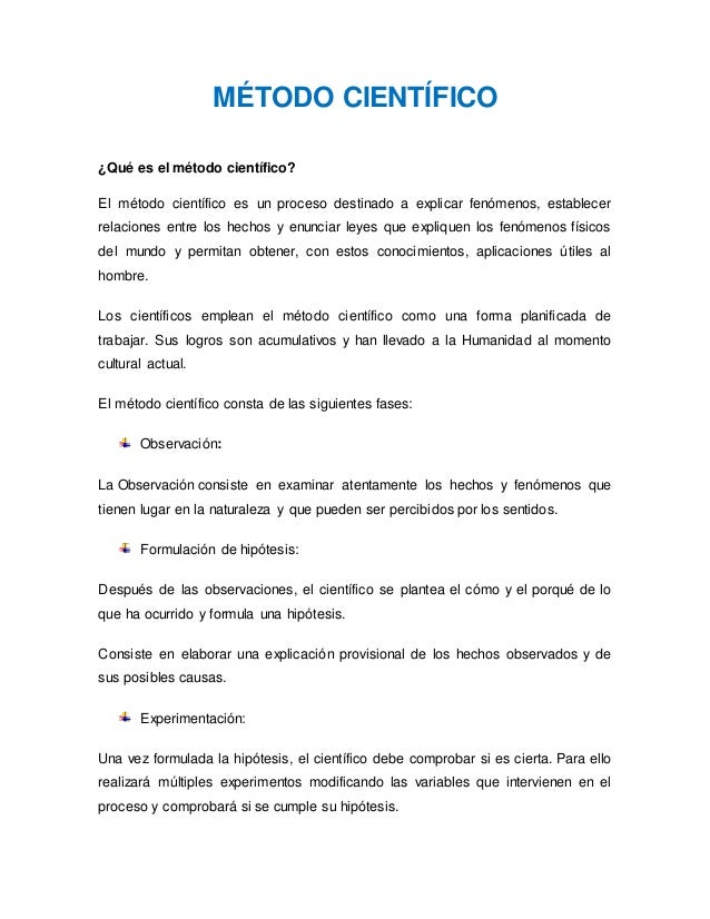 Partes Del Mtodo Cientfico