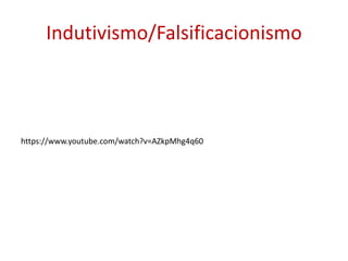 Indutivismo/Falsificacionismo
https://www.youtube.com/watch?v=AZkpMhg4q60
 