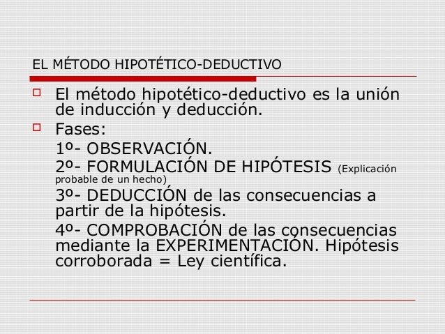 Ejemplo De Aplicacion Del Metodo Hipotetico Deductivo
