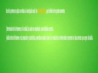 UnodelosprimerosenaplicarunmétodoalainvestigaciónsocialfueKarlHeinrichMarx,quelodefinióentresgrandesmomentos:
_Determinacióndelosfenómenosdelarealidad,loscualessonconsideradoscomototalidadesconcretas.
_Análisisteóricodelfenómenoreal,composiciónycaracterísticas,convertidaenrealidadatravésdelaredaccióndeuninformedondesepresentenlasideasconcretasquesurgendelanálisis.
 