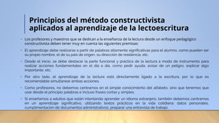 Método constructivista en la lectoescritura | PDF