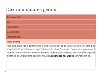 Discriminadores gerais
 