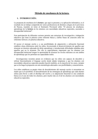 Método de enseñanza de la lectura y la escritura para niños con a | DOCX