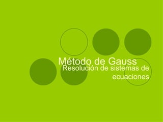 Método de Gauss Resolución de sistemas de ecuaciones 