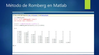 Método de Romberg en Matlab
 