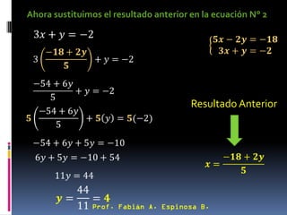 Ahora sustituimos el resultado anterior en la ecuación N° 2




                                        Resultado Anterior




                          á
 