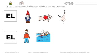 2. LEE. LUEGO RECORTA LAS IMÁGENES Y FORMAMOS OTRA VEZ LAS FRASES
NOMBRE:
EL
EL
METODO GLOBAL, LETRA “N“ HABLA-M cortes0alba.blogspot.com.es Belén Caro, Natalia Cortés , Lourdes García y José A. Mora
 