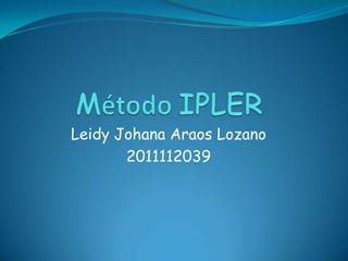 Método IPLER Leidy Johana Araos Lozano 2011112039 