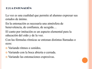 c)LA AUDICIÓNEl alumno debe partir del carácter inmaterial de la música y no de las alturas y su colocación en el pentagrama.La base de la audición estará en crear la atención auditiva desde el silencio.Para la favorecer la atención y la audición Martenot propone una serie de juegos:1. A cada alumno se le asigna una nota. Cuando se toque en el piano la nota el alumno se levantará de la silla.     2. Reconocer voces de otros alumnos que  hablan repitiendo la misma frase con la misma velocidad y ritmo.