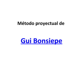 Método proyectual de


 Gui Bonsiepe
 