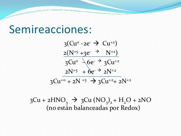 3cu 8hno3 3cu No3 2 2no 4h2o