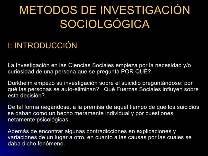 MéTodos de Investigación Sociológica