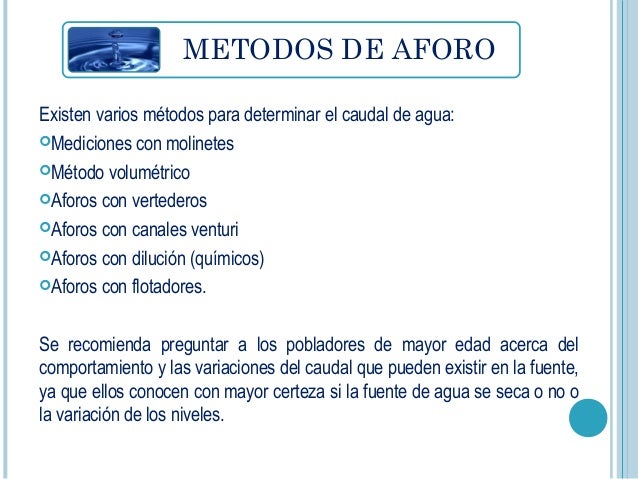 Métodos de aforo