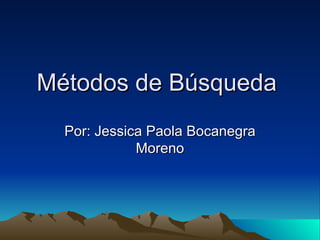 Métodos de Búsqueda
  Por: Jessica Paola Bocanegra
             Moreno
 