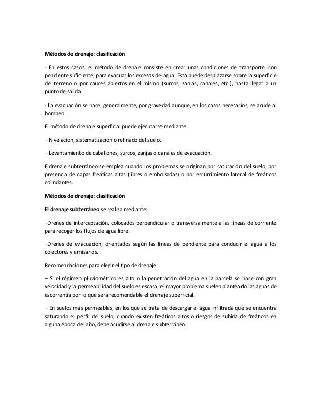 Metodos De Drenaje metodos de drenaje