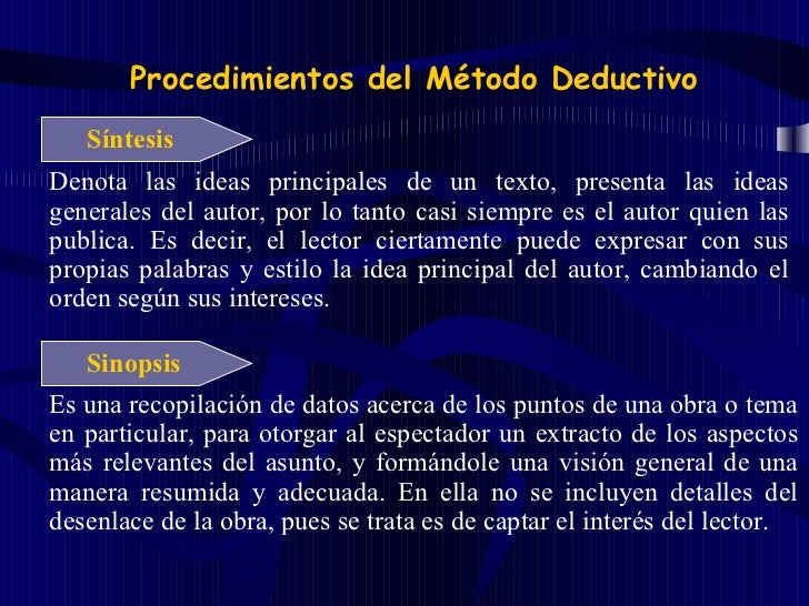 Métodos deductivo y inductivo