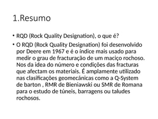 Escala Rqd Métodos de Estimação do Rock Quality Designation.pptx