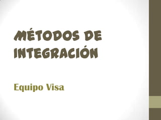 Métodos de
Integración

Equipo Visa
 