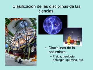 Clasificación de las disciplinas de las ciencias. Disciplinas de la naturaleza. Física, geología, ecología, química, etc. 