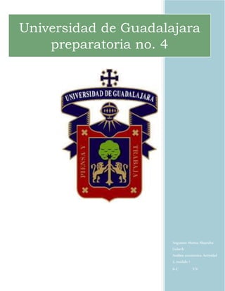 Anguiano Muñoz Alejandra
Lizbeth
Análisis económico. Actividad
2, modulo 1
6-C T/V
Universidad de Guadalajara
preparatoria no. 4
 