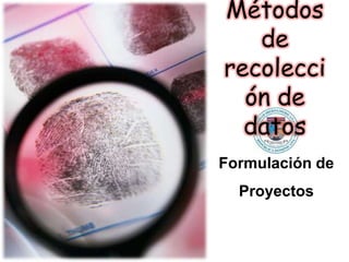 Métodos de recolección de datos Formulación de Proyectos 