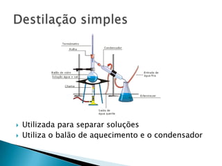 São utilizados para separar misturas homogêneas nos casos em que é necessária uma transformação física do material, como a mudança de fase de agregação.Processos físicos