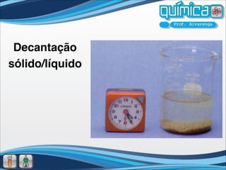 Decantação
sólido/líquido
 