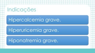Hipercalcemia grave.
Hiperuricemia grave.
Hiponatremia grave.
Indicações
 