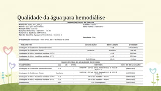 Qualidade da água para hemodiálise
 