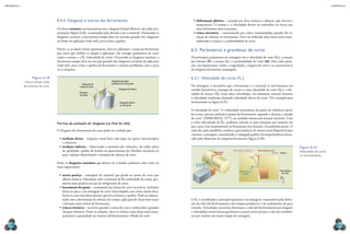 mecânica 5                                                                                                                                                                                                                                           CAPÍTULO 6




                                     6.4.3  Desgaste e avarias das ferramentas                                              •	 deformação plástica – causada por altos avanços e esforços, que elevam a
                                                                                                                               temperatura. O avanço e a velocidade devem ser reduzidos ou trocar por
                                     Os danos normais nas ferramentas são o desgaste frontal (flanco) e de saída (cra-         uma ferramenta mais resistente.
                                     terização) (figura 6.18), ocasionados pela abrasão com o material. Ocorrendo os        •	 trinca mecânica – caracterizada por cortes interrompidos quando há va-
                                     desgastes normais, a ferramenta sempre deve ser trocada quando eles chegarem              riação de esforços na ferramenta. Deve ser utilizada uma classe mais tenaz,
                                     ao limite de aplicação (vida útil), para evitar a quebra.                                 reduzindo o avanço e a profundidade de corte.

                                     Porém, se os danos forem prematuros, deve-se substituir a classe da ferramenta       6.5  Parâmetros e grandezas de corte
                                     por outra que melhor se adapte à aplicação. Ou corrigir parâmetros de corte
                                     como o avanço e a VC (velocidade de corte). Ocorrendo os desgastes normais, a        Os principais parâmetros em usinagem são a velocidade de corte (VC), a rotação
                                     ferramenta sempre deve ser trocada quando eles chegarem ao limite de aplicação       por minuto (N), o avanço (fn) e a profundidade de corte (ap). Para cada opera-
                                     (vida útil), para evitar a quebra da ferramenta e maiores problemas com a peça       ção, são importantes, ainda, a rugosidade, a largura de corte e as características
                                     ou a máquina.                                                                        da máquina-ferramenta empregada.

                   Figura 6.18                                                                                            6.5.1  Velocidade de corte (VC)
              Danos sofridos pelas                                               Desgaste do gume
                                                          Desgaste de            transversal ou de ponta
             ferramentas de corte.                     cratera ou face                                                    Na usinagem, é necessário que a ferramenta e o material se movimentem em
                                                                                        Desgaste de flanco                sentido favorável ao arranque de cavaco a uma velocidade de corte (VC) e velo-
                                                      Desgaste
                                                      de quina                                                            cidade de avanço (Vf). Essas duas velocidades, em somatório vetorial, formam
                                                                                                                          a velocidade resultante chamada velocidade efetiva de corte. (Ver exemplo para
                                                                                         Desgaste lateral                 torneamento na figura 6.19.)
                                                                                         ou das guias

                                                                                                                          A velocidade de corte “é a velocidade instantânea do ponto de referência (parte
                                                                                                                          da aresta cortante próxima à ponta da ferramenta), segundo a direção e sentido
                                                                                                                          de corte” (FERRARESI, 1977), na unidade metros por minuto (m/min). Com
                                     Formas de avaliação do desgaste (ou final da vida)                                   o valor selecionado da VC, podemos calcular as rpm (rotações por minuto) em
                                                                                                                          que a peça (em torneamento) ou ferramenta (em furação e fresamento) giram. O
                                     O desgaste das ferramentas de corte pode ser avaliado por:                           valor das rpm possibilita conhecer qual potência de motor estará disponível para
                                                                                                                          executar a usinagem, consultando o conjugado gráfico de torque/potência forne-
                                       •	 medição direta – inspeção visual feita com lupas ou óptica (microscópios        cido pelo fabricante da máquina-ferramenta (figura 6.20).
                                          e câmeras);
                                       •	 medição indireta – observando o aumento das vibrações, do ruído, piora                                                                                                               Figura 6.19
                                          da qualidade, quebra de bordas ou aparecimento de rebarbas excessivas na                              Velocidade
                                                                                                                                                             Velocidade resultante        Velocidade de corte
                                                                                                                                                                                                                               Velocidade de corte
                                                                                                                                                                                                                Avanço
                                          peça, rejeição dimensional e aumento de esforços de corte.                                           VC
                                                                                                                                                 de corte                            VC                                        no torneamento.
                                                                                                                                                                               Ve
                                                                                                                                          Vf
                                     Entre os desgastes anormais que devem ser evitados, podemos citar como os               Velocidade
                                     mais importantes:                                                                       de avanço
                                                                                                                                                                               Vf
                                                                                                                                                                   Velocidade de                                Profundidade
                                                                                                                                                                       avanço                                     de corte
                                       •	 aresta postiça – usinagem de material que gruda na aresta de corte por




                                                                                                                                                                                                                ap
                                          adesão térmica. Solucionar com o aumento da VC (velocidade de corte), geo-
                                          metria mais positiva ou uso de refrigerante de corte.
                                       •	 lascamento do gume – ocasionado por forças de corte excessivas, inclusões
                                          duras na peça e em usinagem de corte interrompido com classe muito dura.
                                          Inicia-se com microlascamento, que leva à fratura e quebra. Pode ser solucio-
                                          nado com a diminuição de esforços de avanço, aplicação de classe mais tenaz     A VC é considerada o principal parâmetro na usinagem, responsável pela defini-
                                          e formato mais estável de ferramenta.                                           ção da vida útil da ferramenta, dos tempos produtivos e do acabamento da peça
                                       •	 trincas térmicas – ocorrem quando a aresta de corte é submetida a grandes       usinada. Velocidades excessivas diminuem a vida útil da ferramenta por desgaste
                                          choques térmicos. Entre as soluções, deve-se utilizar uma classe mais tenaz,    e velocidades muito baixas geralmente causam aresta postiça e não são econômi-
                                          aumentar a quantidade ou remover definitivamente o fluido de corte.             cas por resultar em maior tempo de usinagem.

  208                                                                                                                                                                                                                                                    209
 