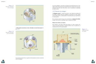 mecânica 5                                                                                                                                                                                                                        CAPÍTULO 1




                     Figura 1.15                                                                                         A areia de moldagem é misturada nas paredes do misturador pelos mós 1 mos-
             Misturador intermitente                                                                                     trados na figura, que possuem uma cinta de borracha. As facas 2 são as que mo-
                  com mós verticais.                                                                                     vimentam a areia até os mós. Para resfriar a areia, é introduzido ar comprimido
                                                                                                                         na massa de areia.

                                                                                                                         1.5.9  Métodos de moldagem
                                                                                                                         A moldagem manual é o método mais lento e mais antigo para produção de
                                                      Mós 2
                                                                                                                         um molde. É também usado para moldagem em bancada ou no chão, quando
                                                                                                                         se têm modelos soltos, ou ainda quando se está produzindo peças experimentais
                                                                                                                         ou muito grandes.

                                                                                                                         Para a produção seriada em larga escala, são utilizadas as máquinas de moldar.
                                                                                                                         A seguir serão descritos os principais tipos de máquinas de moldar.
                                                                                       Facas 1

                                                                                                                         Máquina de moldar por impacto
                                                                                                                         Nessa máquina, como pode ser observado na figura 1.17, todo o conjunto é ele-
                                                                                                                         vado por um pistão pneumático e largado no fim do curso, em queda livre. A
                                                                                                                         compactação da areia dá-se pelo impacto.
                                       c) Misturador intermitente, de alta velocidade, com mós horizontais (fi-
                                       gura 1.16).                                                                                                                                                            Figura 1.17
                                                                                                                                                                                                              Máquina de moldar
                     Figura 1.16                                                                                                                                                                              por impacto.
                                                                                                                                                     Areia
             Misturador intermitente
               com mós horizontais.                                                                                                                                           Caixa para conter o excesso
                                                                                                                                                                              de areia antes da compactação
                                                                                      Mós 1



                                                                                                                                                                         Modelo
                                                  Cinta de
                                                  borracha                                                                                                                                  Pino guia
                                                                                                                                                                                            Caixa de
                                                                                                                                                                                            moldagem


                                                                                                                                                                      Areia                 Placa do
                                                                                                                                                                                            modelo




                                                         Facas 2
                                                                                                 Refrigeração                                                                    Pino extrator




                                                                                                                                                                                 Mesa da
                                                                                                                                                                                 máquina
                                                                                                                                         Pistão
                                                                                                                                   pneumático
                                                                                                                                    de impacto

                                       Esse tipo de misturador alia os requisitos de alta produção com bom controle da
                                       areia de moldagem.

  34                                                                                                                                                                                                                                  35
 