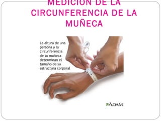 MEDICIÓN DE LA
CIRCUNFERENCIA DE LA
MUÑECA
 