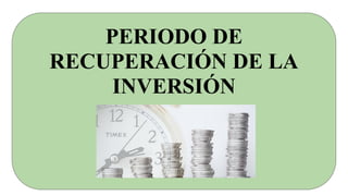 PERIODO DE
RECUPERACIÓN DE LA
INVERSIÓN
 
