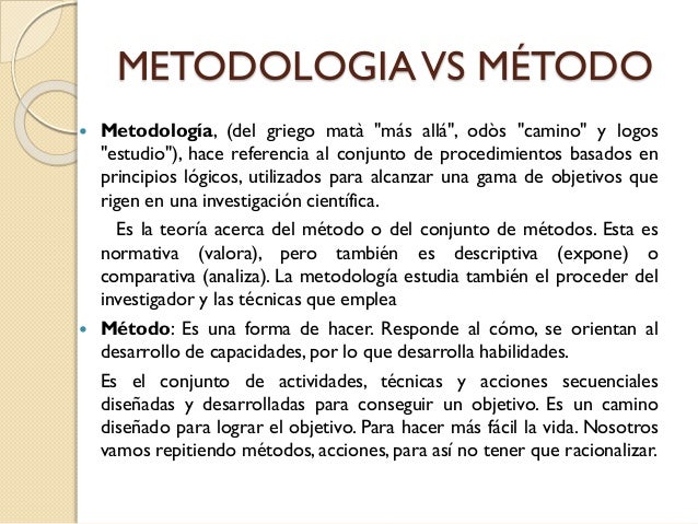 Método vs metodologia presentación