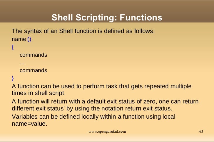 OpenGurukul : Language : Shell Scripting